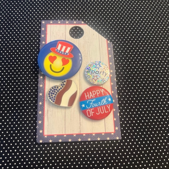 Patriotic Button Pin Set - Picture 1 of 3